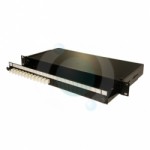 4 way LC Duplex Multimode 19" 1u Sliding BLACK Patchpanel