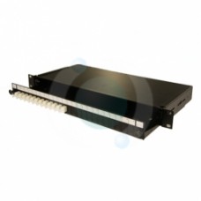 4 way LC Duplex Multimode 19" 1u Sliding BLACK Patchpanel