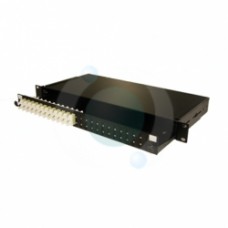 8 way LC QUAD Multimode 19" 1u Sliding BLACK Patchpanel