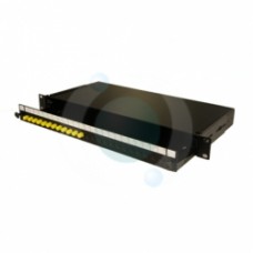 4 way FC Singlemode 19" 1u Sliding BLACK Patchpanel