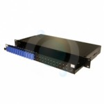 8 way LC QUAD Singlemode 19" 1u Sliding BLACK Patchpanel