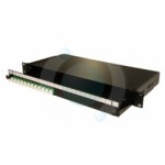 4 way LCAPC Duplex Singlemode 19" 1u Sliding BLACK Patchpanel