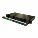 4 way SCAPC Simplex Singlemode 19" 1u Sliding BLACK Patchpanel