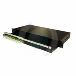 4 way E2000APC Singlemode 19" 1u Sliding BLACK Patchpanel