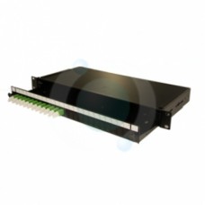 12 way E2000APC Singlemode 19" 1u Sliding BLACK Patchpanel