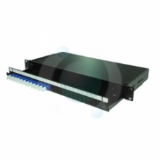 4 way E2000 Singlemode 19" 1u Sliding BLACK Patchpanel