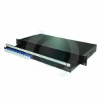 16 way E2000 Singlemode 19" 1u Sliding BLACK Patchpanel