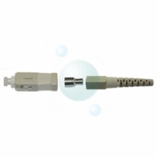 SC Simplex Multimode Connector with 3mm Beige Boot and crimp