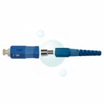 SC Simplex Singlemode Connector with 3mm Blue Boot and crimp