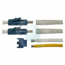 LC Duplex Singlemode Connector with 3mm White Boots & 2mm Heat shrink crimps (1 Yellow 1 White) plus Duplex Clip