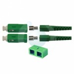 SCAPC Duplex Singlemode Connector with 3mm Green Boot, crimp and duplex clip
