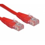 0.25M CAT5E UTP RED PVC Patchcord with Flush Moulded Boot 24AWG
