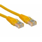 0.25M CAT5E UTP YELLOW PVC Patchcord with Flush Moulded Boot 24AWG