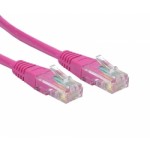 0.25M CAT5E UTP PINK PVC Patchcord with Flush Moulded Boot 24AWG