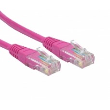 10M CAT5E UTP PINK PVC Patchcord with Flush Moulded Boot 24AWG