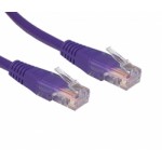 0.25M CAT5E UTP VIOLET PVC Patchcord with Flush Moulded Boot 24AWG