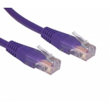 0.5M CAT5E UTP VIOLET PVC Patchcord with Flush Moulded Boot 24AWG