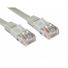 15M CAT5E UTP GREY LSZH Flat Patchcord with Flush Moulded Boot 30AWG
