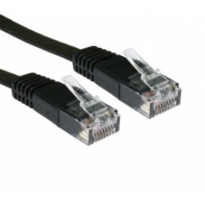 0.5M CAT5E UTP BLACK LSZH Flat Patchcord with Flush Moulded Boot 30AWG