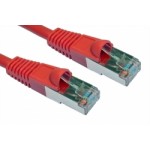 0.5M CAT5E FTP RED PVC Shielded Patchcord with Moulded Snagless Boot 26AWG