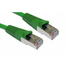 2M CAT5E FTP GREEN PVC Shielded Patchcord with Moulded Snagless Boot 26AWG