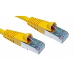 0.5M CAT5E FTP YELLOW PVC Shielded Patchcord with Moulded Snagless Boot 26AWG